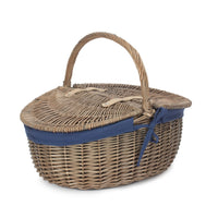 Red Hamper Antique Grey Oval Picnic Basket