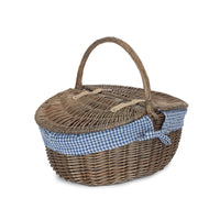 Red Hamper Antique Grey Oval Picnic Basket