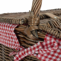 Wicker Antique Grey Finish Oval Picnic Basket