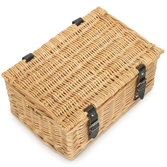 The Willow Basket 36cm Buff Wicker Empty Picnic Basket