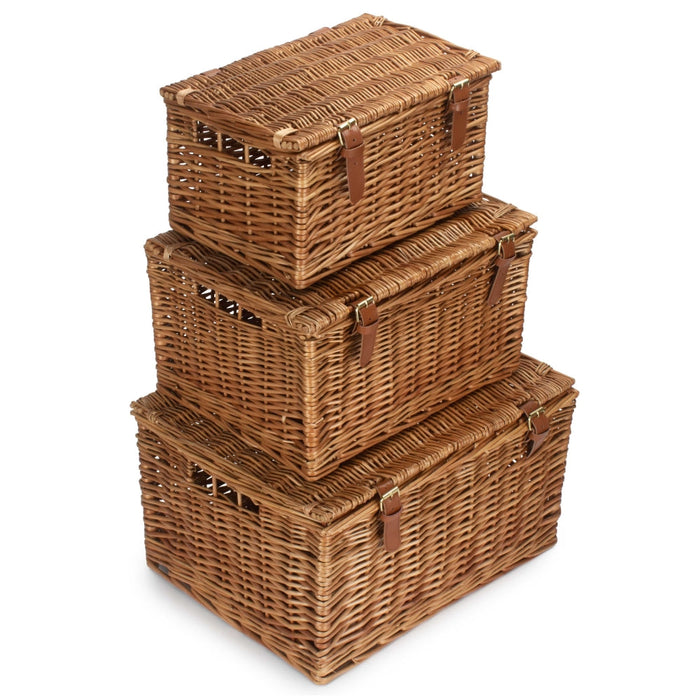 The Willow Basket Light Steamed Windsor Wicker Picnic Basket