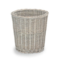 Wicker Grey Wash Round Waste Bin