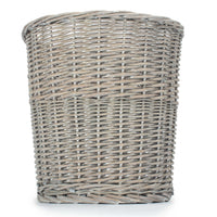 Wicker Grey Wash Round Waste Bin