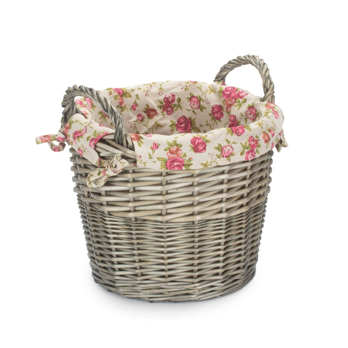 The Willow Basket Craft Wicker Basket With Garden Rose Lining