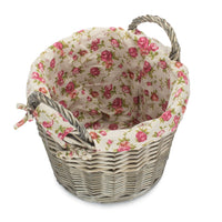 The Willow Basket Craft Wicker Basket With Garden Rose Lining