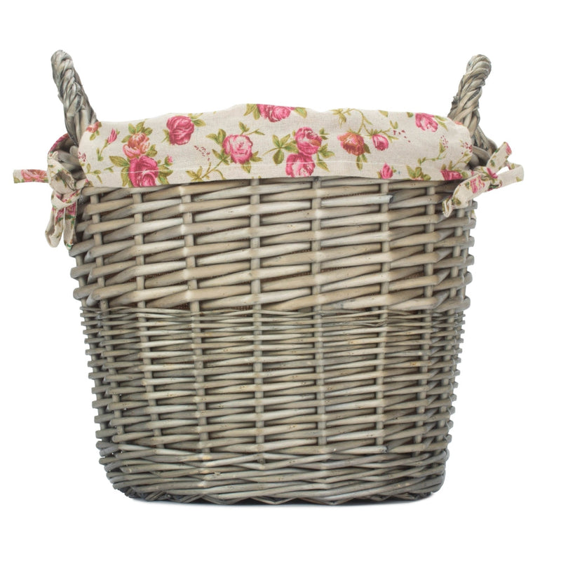 The Willow Basket Craft Wicker Basket With Garden Rose Lining