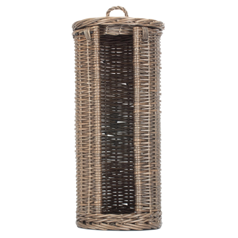 Open Round Rattan 3 Toilet Roll Holder