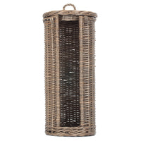 Open Round Rattan 3 Toilet Roll Holder