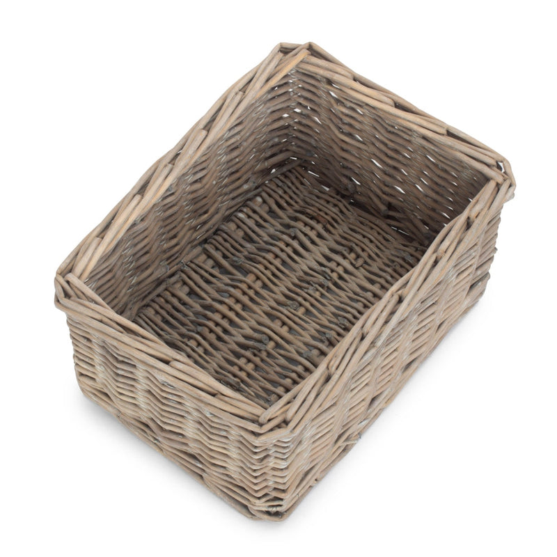 Wicker Grey Wash Storage Tray