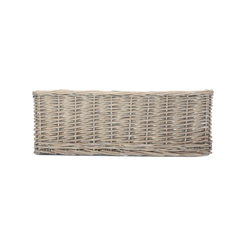 Wicker Grey Wash Storage Tray