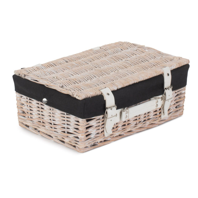 The Willow Basket White Wash Empty Picnic Basket