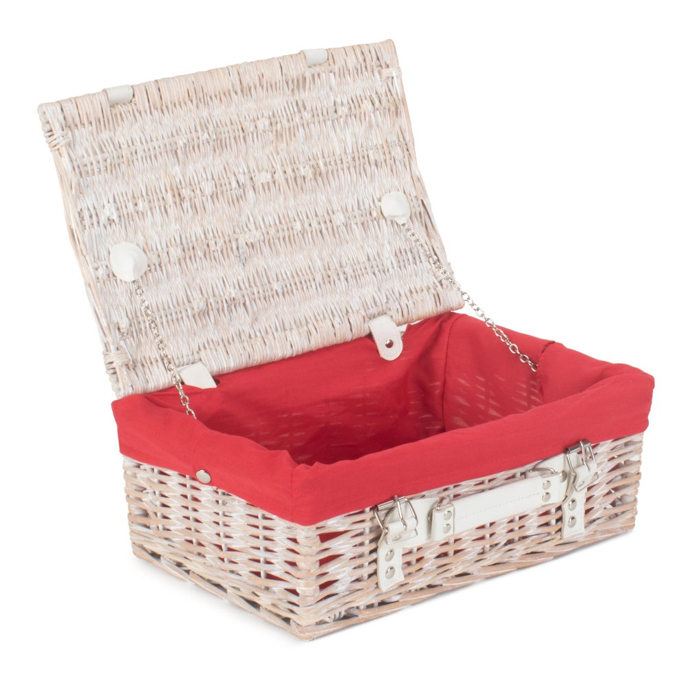 The Willow Basket White Wash Empty Picnic Basket