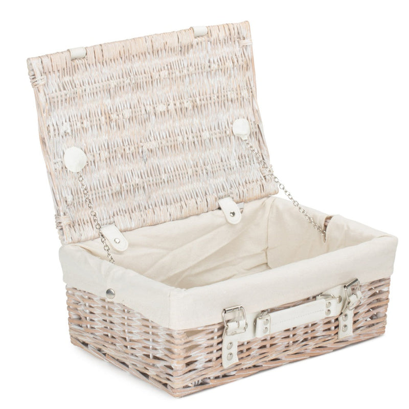 The Willow Basket White Wash Empty Picnic Basket