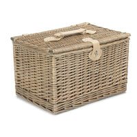 The Willow Basket Large Antique Wash Finish Chest Picnic Basket