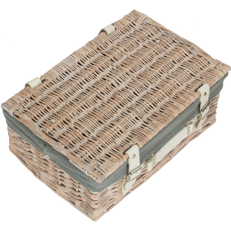 The Willow Basket White Wash Empty Picnic Basket