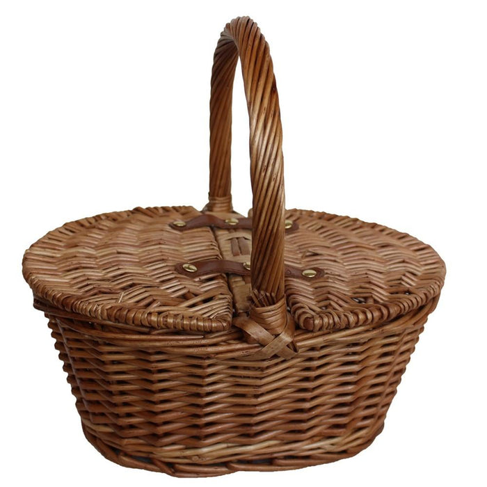 The Willow Basket Childs Light Steamed Finish Oval Picnic Basket