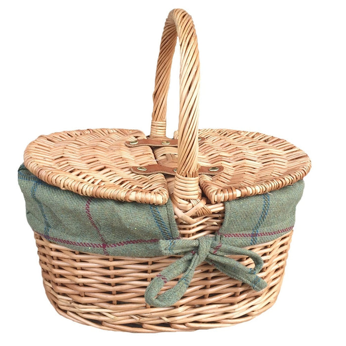 The Willow Basket Childs Light Steamed Finish Oval Picnic Basket