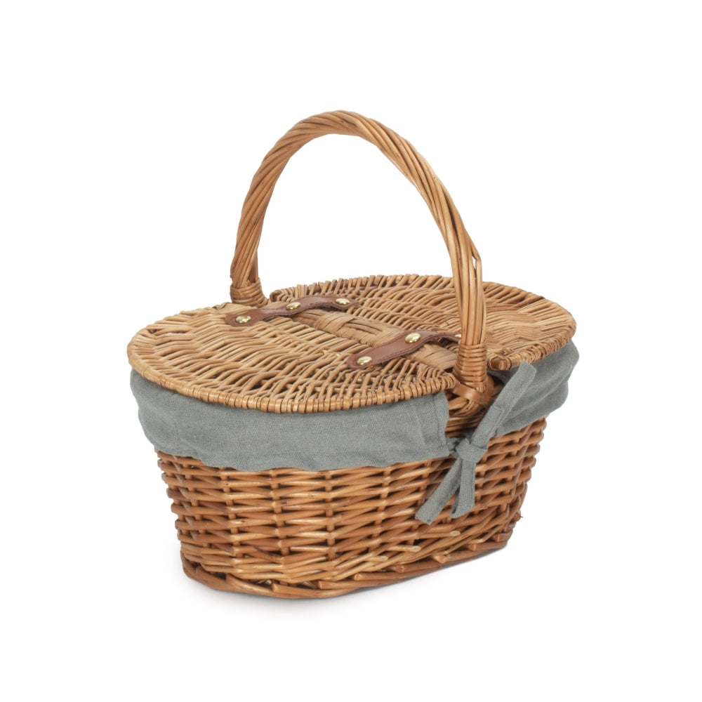 Childs Light Steamed Finish Oval Picnic Basket