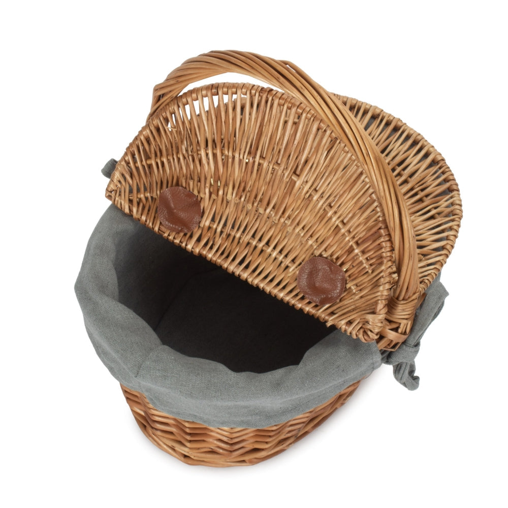 Childs Light Steamed Finish Oval Picnic Basket