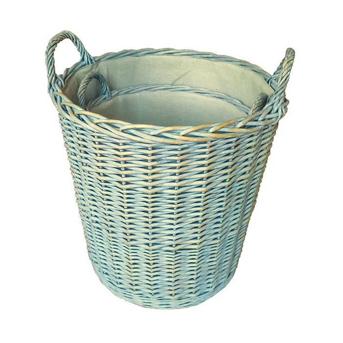 Set of 2 Heavy Duty Provence Lined Log basket