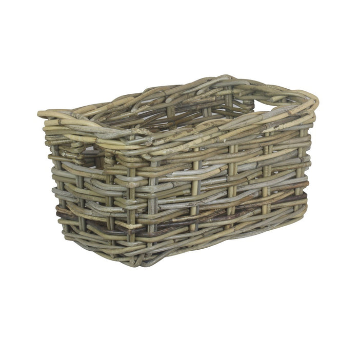 The Willow Basket Rectangular Grey Rattan Storage Baskets