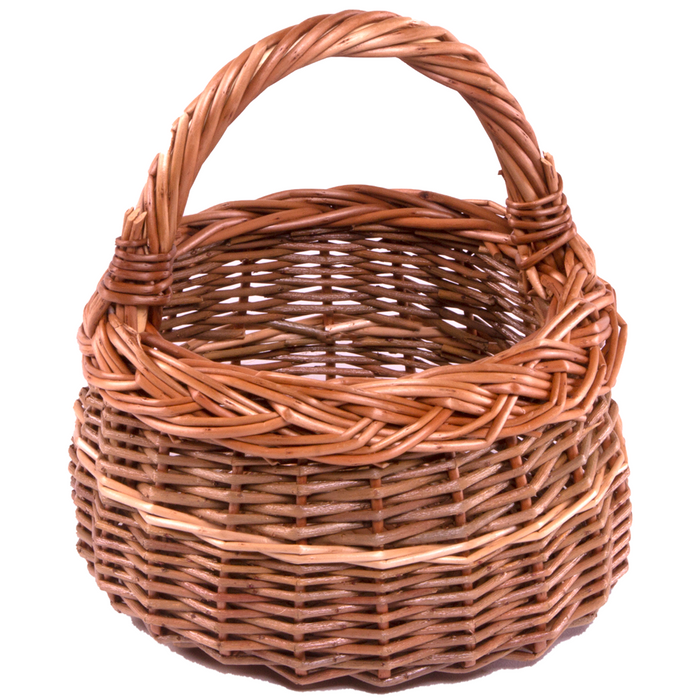 Small Round Wicker Shallow Shopping Basket