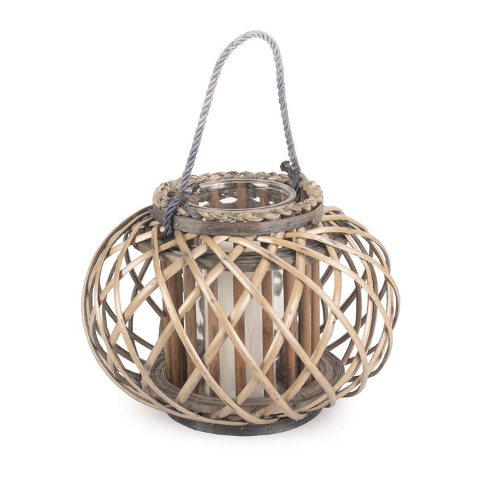 Split Grey Willow Pumpkin Lantern