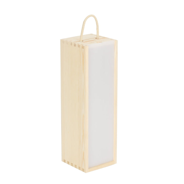 The Willow Basket Single Bottle Wooden Box With Clear Acrylic Sliding Lid