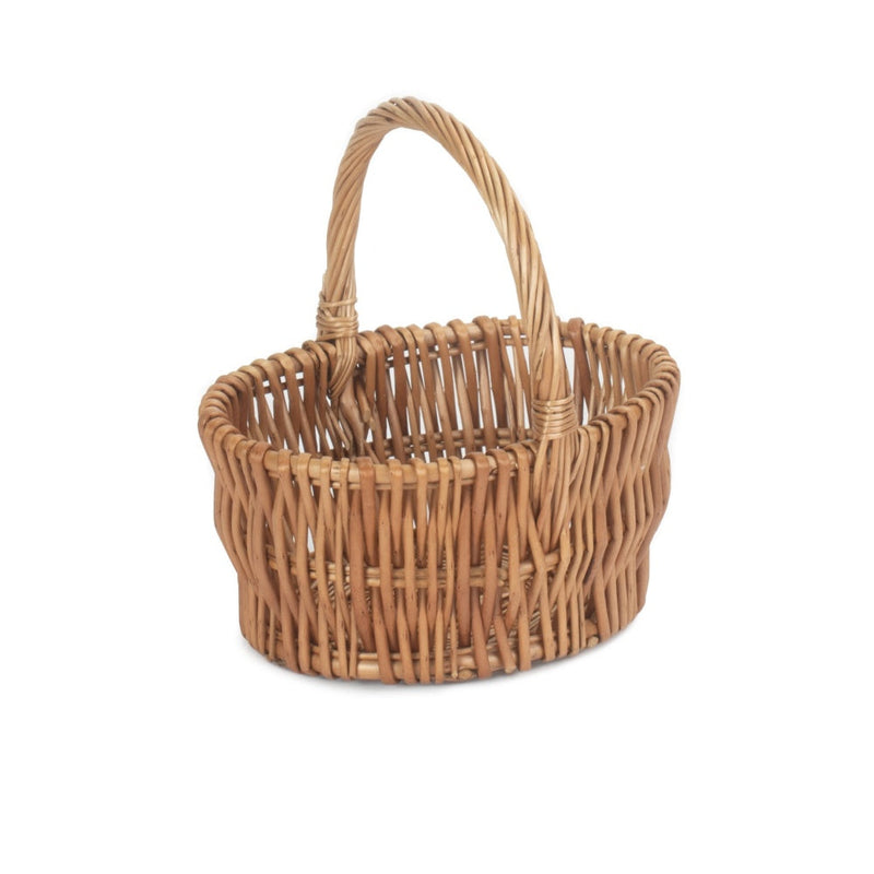 Set of 2 Double Steamed Vertical Weave Wicker Shopping Basket