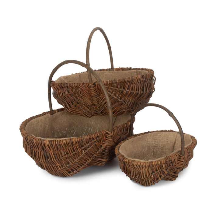 The Willow Basket Oval Unpeeled Willow Garden Trug