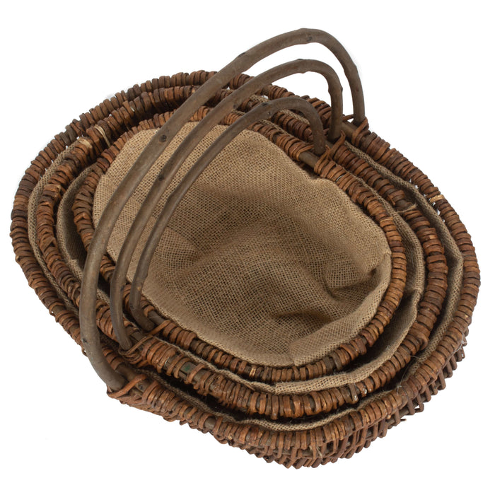 The Willow Basket Oval Unpeeled Willow Garden Trug